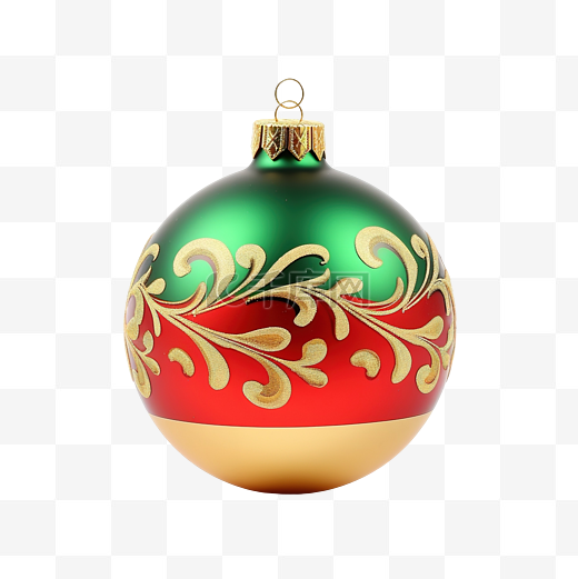 七彩圣诞树球金红绿白装饰图片