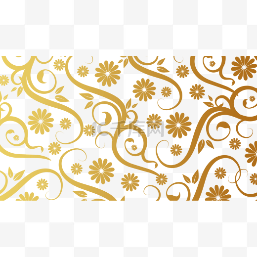 花卉饰品巴洛克风边框金色装饰图片
