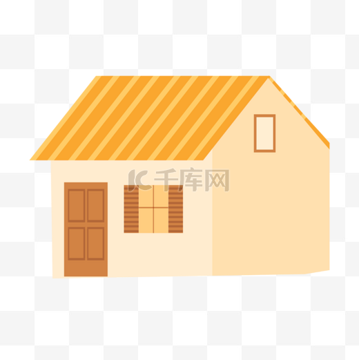 黄色的木屋房子图片