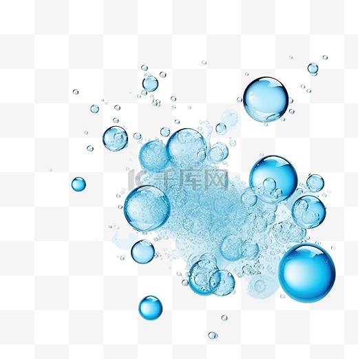 水下气泡苏打水空气流溶解片剂现实氧气在泡腾饮料中弹出蓝色闪光图片