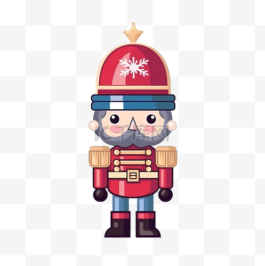 圣诞快乐庆祝活动可爱的胡桃夹子士兵戴着帽子图片