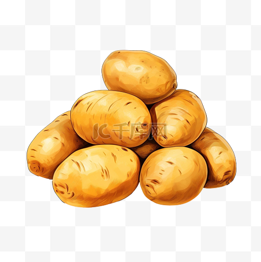 土豆插画素材 PNG图片