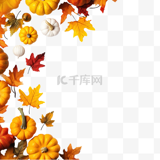 白色秋季装饰，带复制空间图片
