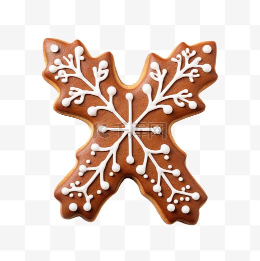 鹿和雪花形状的圣诞饼干图片