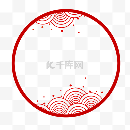 中国新年祥云古典红色边框图片