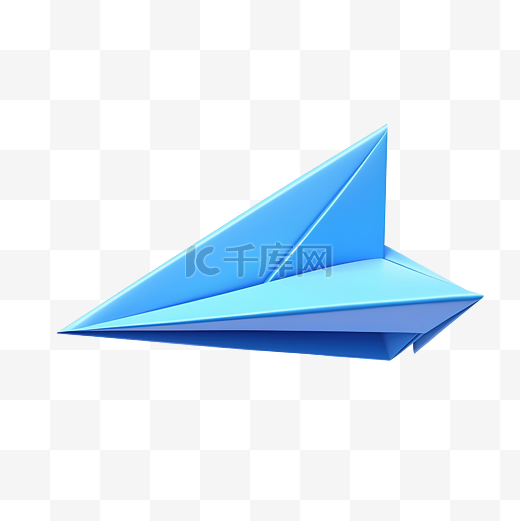 蓝色纸飞机 3d 插图图片