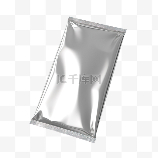 银色空白巧克力棒零食袋 3d 插图图片