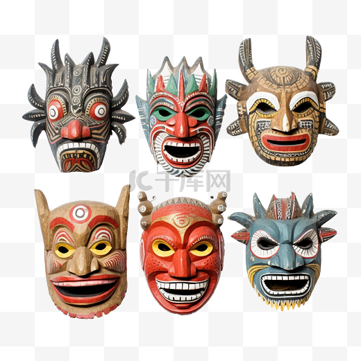 加里曼丹达雅克民族面具图片