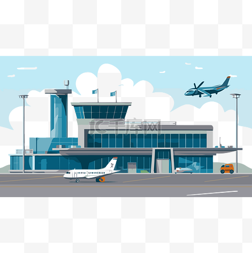 机场剪贴画 机场航站楼平面矢量图卡通图片