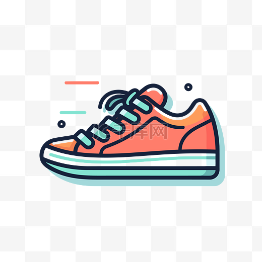 橙色运动鞋图标设计矢量图 m图片