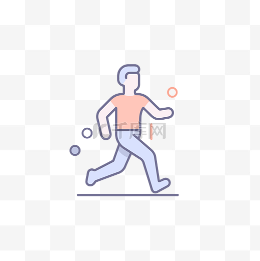 一个男人跑步的图标 向量图片