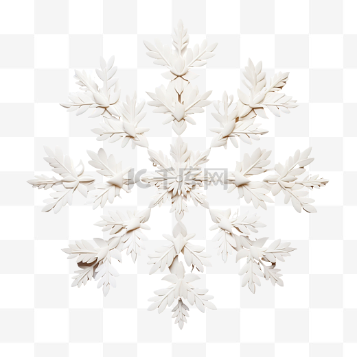 白色创意雪花形状的手工圣诞花环图片