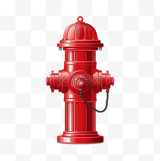 孤立的红色消防栓矢量图图片