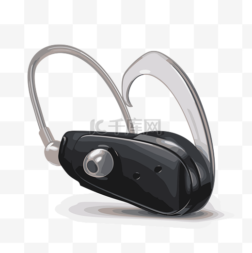 助听器剪贴画黑色无线耳机正在显示卡通 向量图片