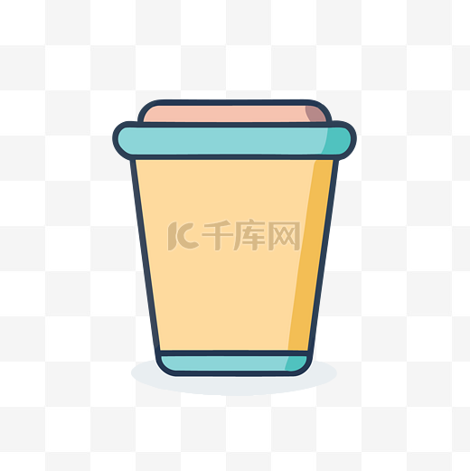 带盖的塑料咖啡杯 向量图片