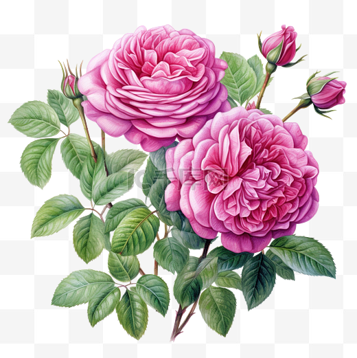 大马士革玫瑰植物图片