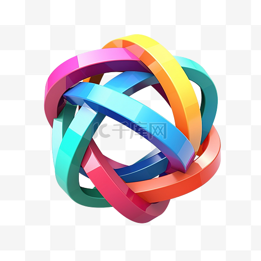 3d 形状彩虹几何图 3d 渲染图片
