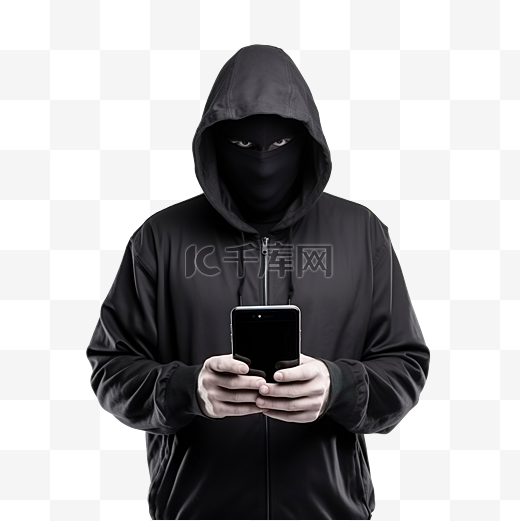 智能手机中的黑客小偷图片