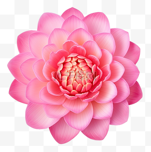 单个美丽的粉红色睡莲或莲花佛花的顶视图与 png 文件格式的剪切路径隔离图片