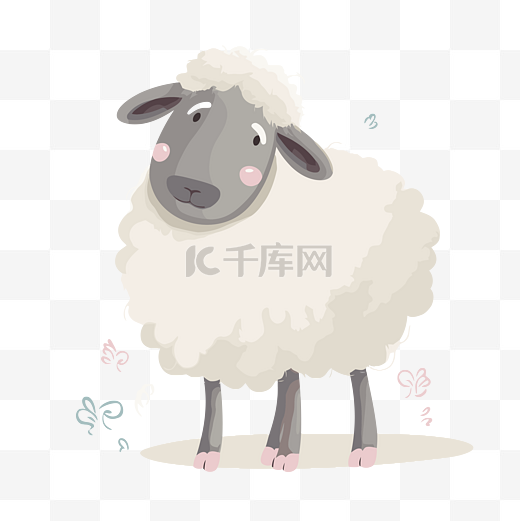 免费羊剪贴画可爱的小矢量羊插画图片