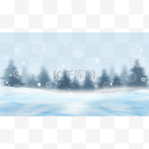 圣诞节冬天雪景森林飘雪背景图片