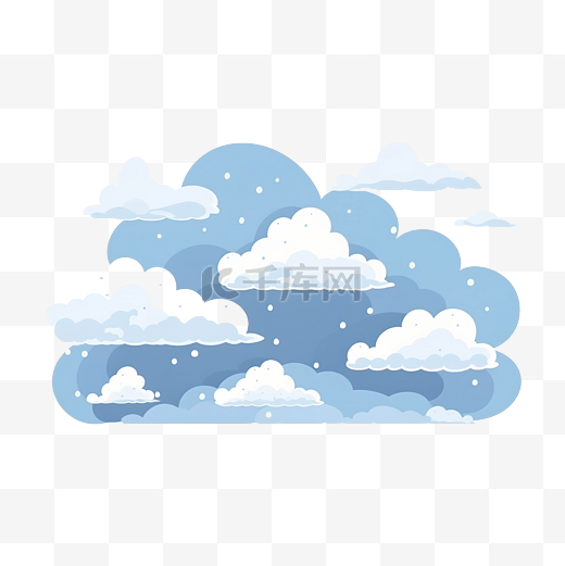 简约风格的云和雪插图图片