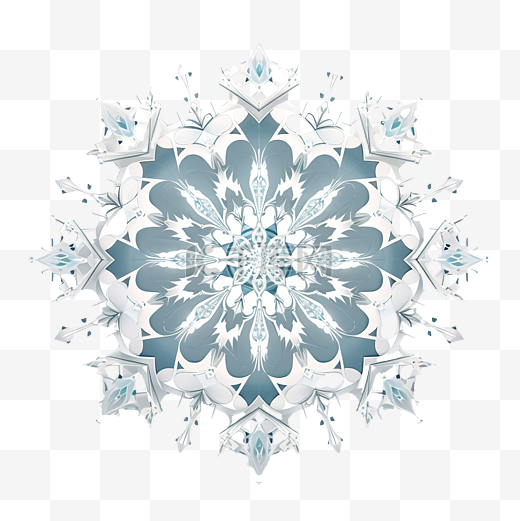 抽象几何雪花圆圈和钻石图片