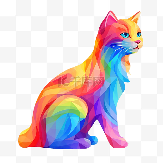 美丽的彩虹猫ai生成图片