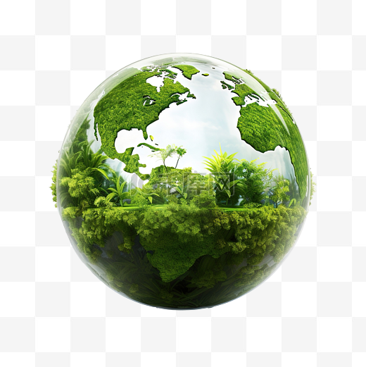 绿色地球内部概念保护环境和自然png文件图片