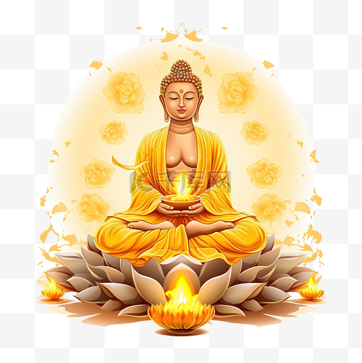 佛陀在卫塞节诞生启蒙涅槃图片