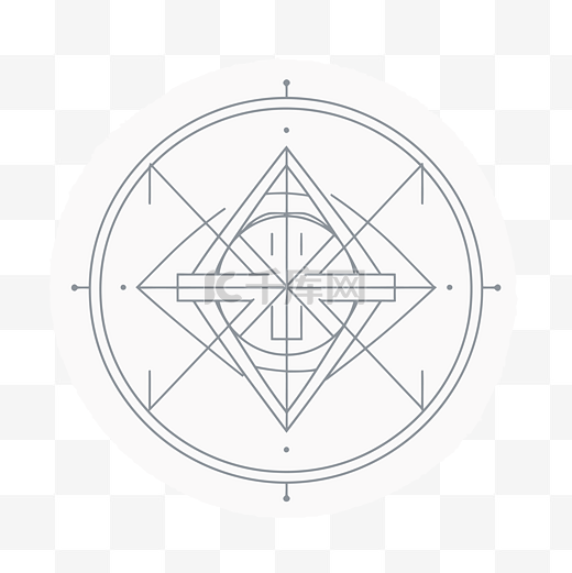 由十字和线条组成的圆形符号 向量图片