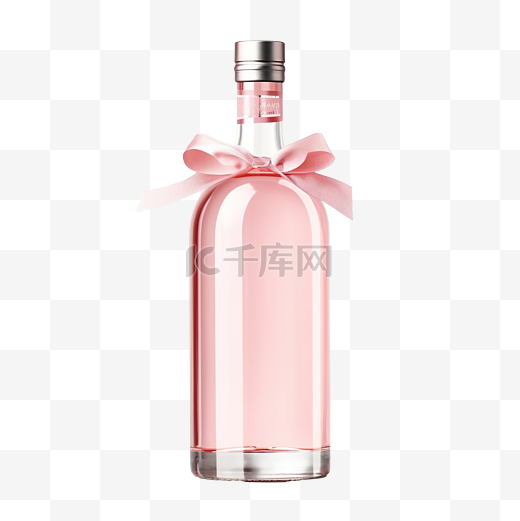 带标签的粉色豪华酒精瓶图片