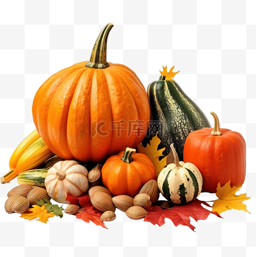 秋季作文感恩节或万圣节概念静物与水果南瓜蔬菜图片