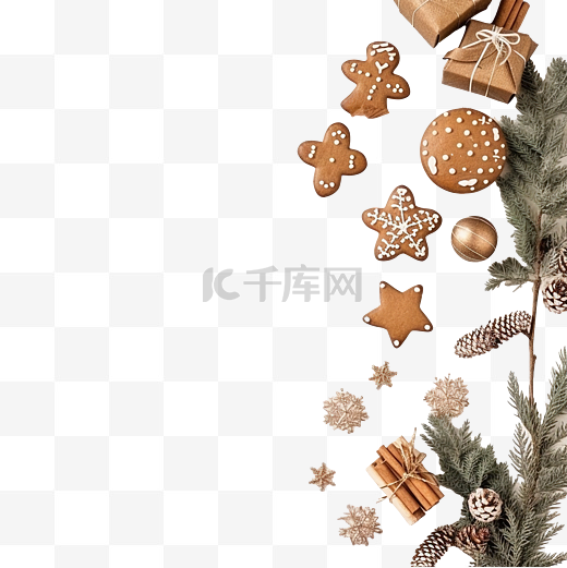 圣诞冷杉的树枝与装饰图片
