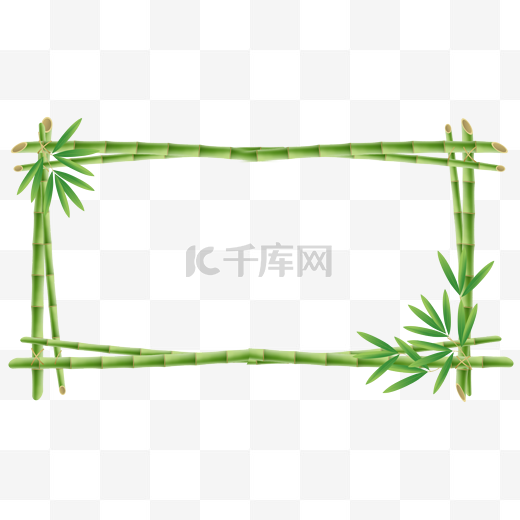竹子花卉边框横图绿色图片