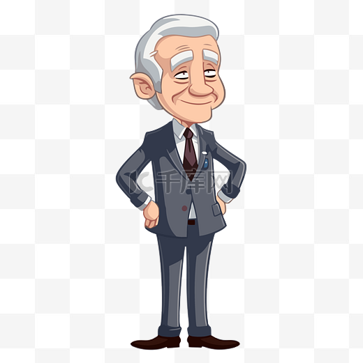 总统剪贴画卡通退休克利夫兰穿着西装的男人站着 向量图片