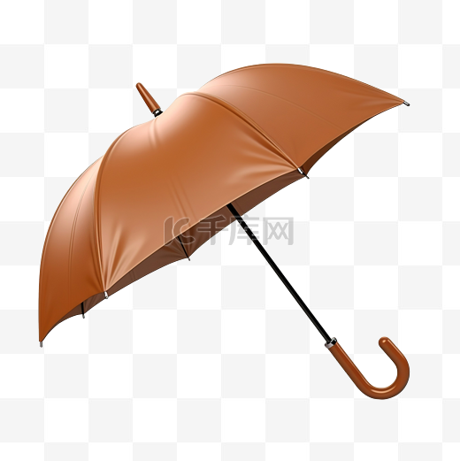 3d 孤立的棕色伞图片