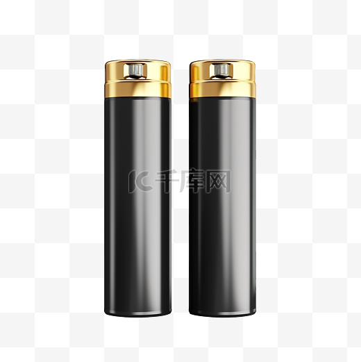 AAA 尺寸电池隔离空白可充电电池双 A 或三倍 A 尺寸 3D 插图图片