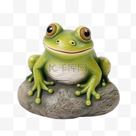 快乐的青蛙在石头上图片