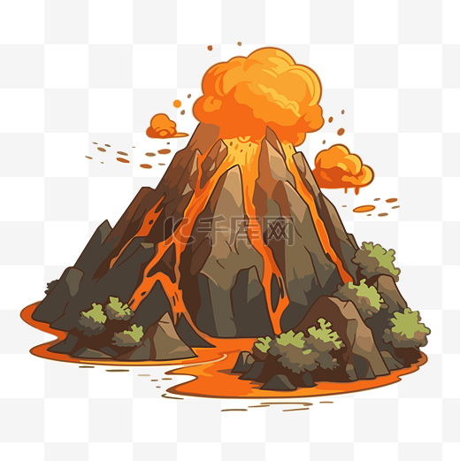 火山噴發 向量图片