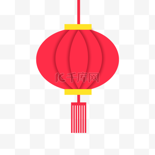 灯笼剪纸红色新年中国风格图片