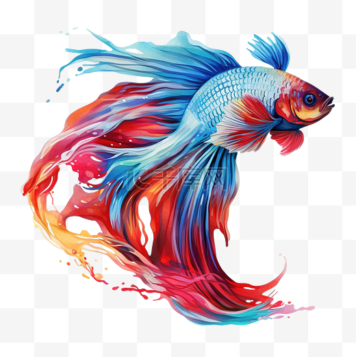暹罗斗鱼，颜色美丽图片