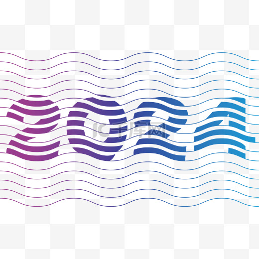 蓝紫色水波纹线条2024新年科技文字动态水纹矢量图免抠图片图片