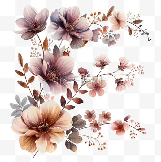 春天植物花朵免抠元素手绘图片