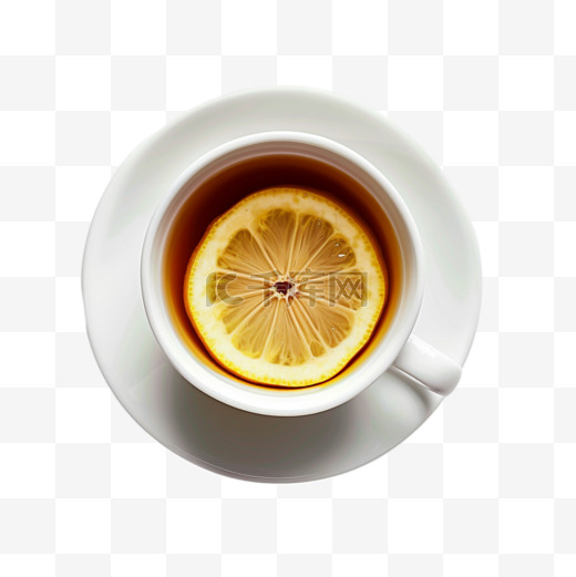柠檬红茶元素立体免抠图案AICG图片