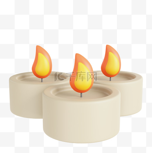 3D蜡烛免抠素材图片