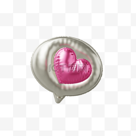 3d铝膜气球爱心素材图片