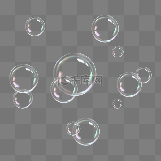 梦幻泡泡气泡彩色透明肥皂泡免抠元素图片