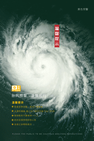 台风大风红色预警自然灾害台风海报
