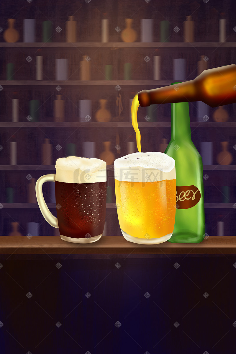啤酒节海报创意背景图片